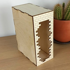 Wooden Book Nook Shape For Crafts And Decoration Laser Cut Book Nook Kit Shelf Insert Alley Nook Diy Book Nook UNASSEMBLED Large bricks front