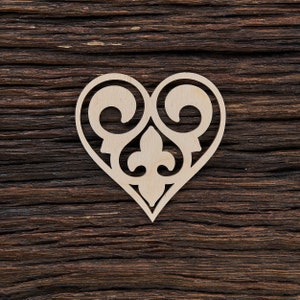 Wooden Heart Decorated for Valentine Day 00017 for Decoration - Laser Cut
