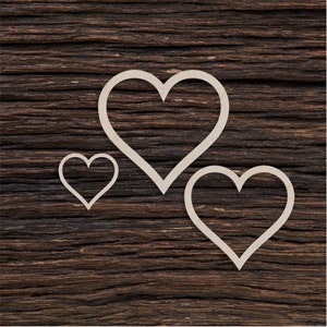 Wooden Hearts Cutout Shape For Crafts And Decoration - Laser Cut - Multiple Sizes - Heart Cutout - Heart Cutouts - Hearts
