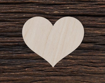 Wooden Heart for Crafts and Decorations - Heart Shape - Heart Magnet - Heart Cut Out