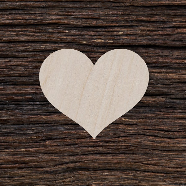 Coeur en bois pour travaux manuels et décorations - Forme de coeur - Aimant coeur - Coeur découpé