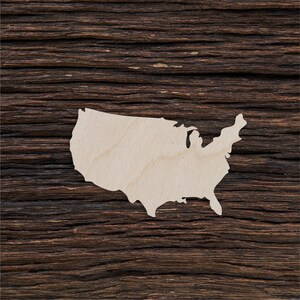 Wooden United States Map Shape For Crafts And Decoration - Laser Cut - Usa Map - Us Map - États-Unis - Carte de voyage