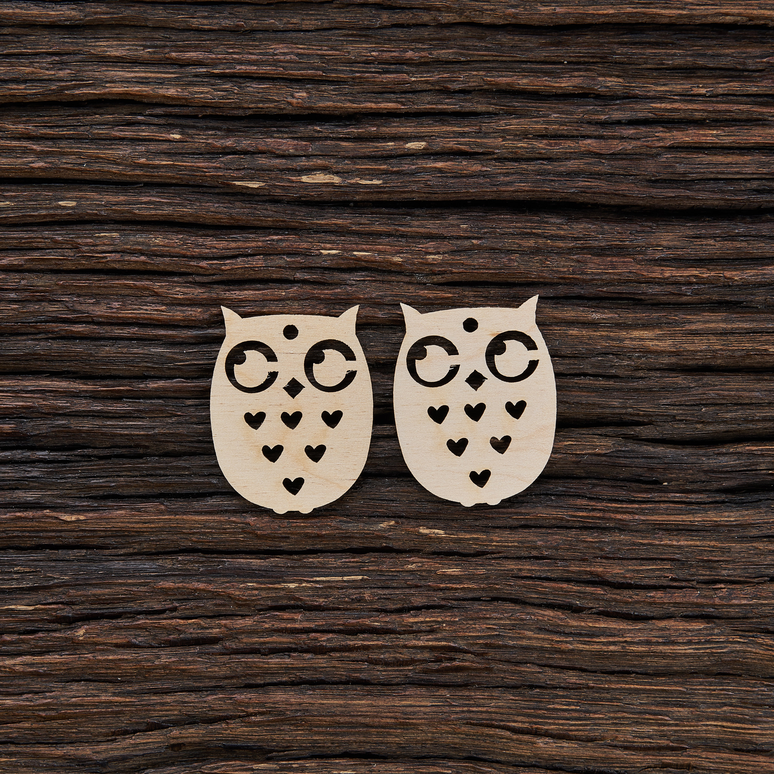 Wooden Owl Earring Shape for Crafts - Laser Cut - Owl Shape - Owl Crafts - Owl Decor