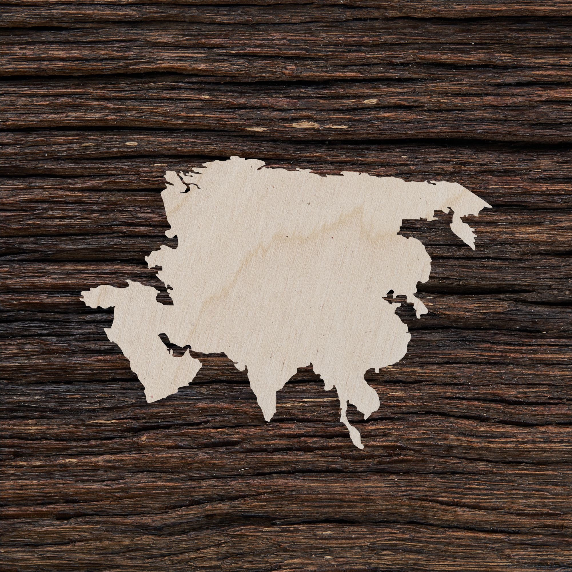 Wooden Asia Continent Shape for Crafts and Decoration - Laser Cut ...
