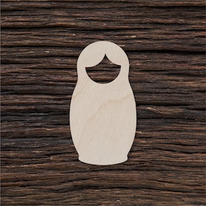 Forma di bambola matrioska in legno per artigianato e decorazione - Taglio laser - Bambola Matrioshka - Bambola Babushka - Animali matrioska
