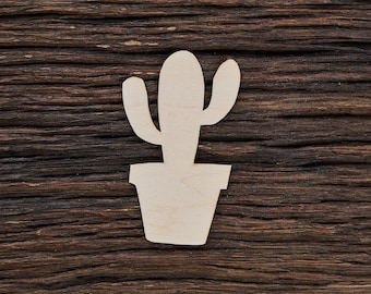Wooden Cactus Shape For Crafts And Decoration - Laser Cut - Cactus Art - Cactus Silhouette - Cactus Plant - Cactus Gifts