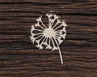 Forme de pissenlit en bois pour l'artisanat et la décoration - Découpe au laser - Art mural de pissenlit - Fleur sauvage - Motif de pissenlit - Décoration d'intérieur de pissenlit