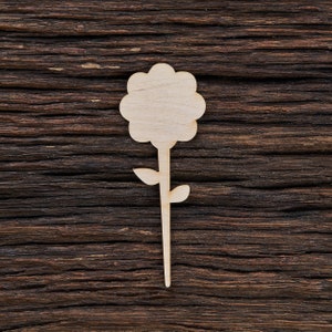 Marcador de planta de madera Forma de flor para artesanías y decoración - Corte por láser - Marcadores de plantas - Marcador de jardín - Marcador de hierbas - Marcador vegetal
