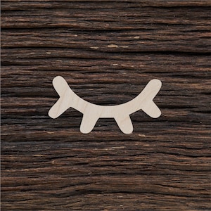 Forma di occhi assonnati in legno per artigianato e decorazione - taglio laser - decorazione occhi assonnati - ciglia - ciglia assonnate - occhi chiusi