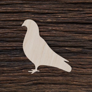 Wooden Pigeon for Crafts and Decorations - Pigeon Earrings - Pigeon Necklace - Pigeon Shape