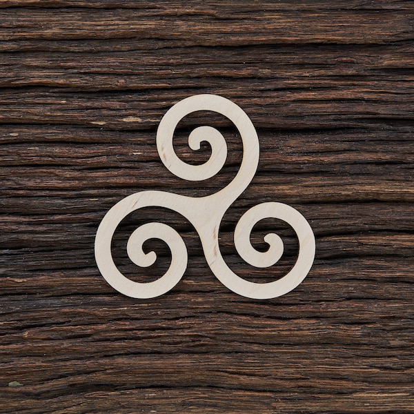 Forme Triskele en bois pour l’artisanat et la décoration - Découpe au laser - Triskele celtique - Pendentif Triskele - Triskelion - Collier Triskele