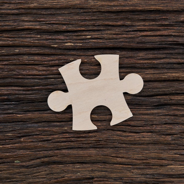 Wooden Puzzle Piece Shape For Crafts And Decoration - Laser Cut - Jigsaw Piece - Puzzle Pieces - Puzzle - Single Puzzle Piece