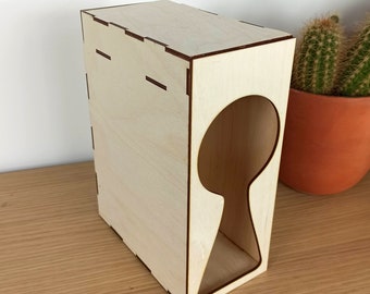 Rincón de libros de madera con cerradura y cajón secreto para manualidades y decoración - Kit de rincón de libros DIY - Inserto de estante - SIN MONTAR