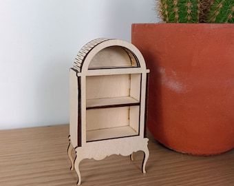 Wooden Miniature Bookshelf For Nook For Crafts And Decorations - 1:12 scale - DYI bookshelf- Mini Bookshelf - Miniature Book - Doll house