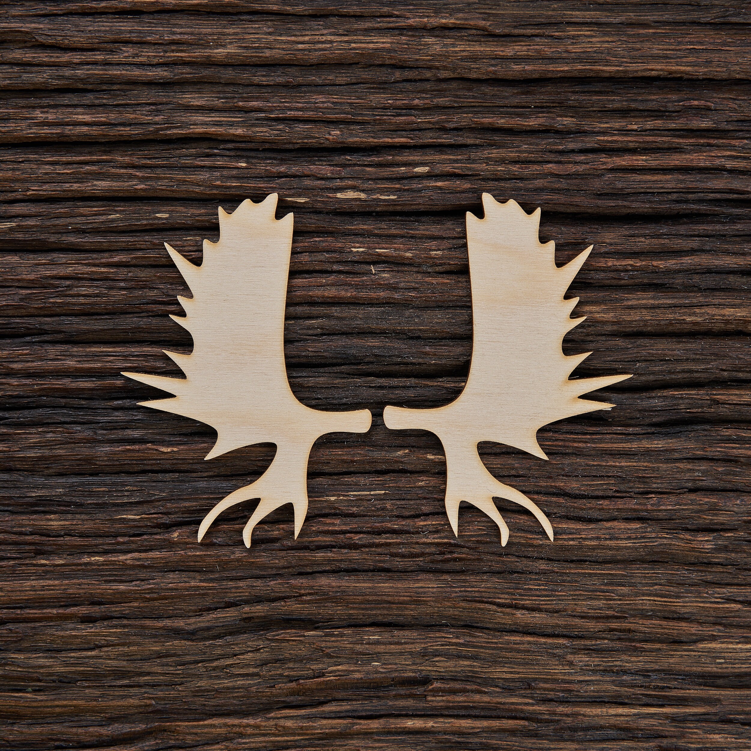 Wooden Moose Antlers Shape For Crafts And Decoration Laser Etsy