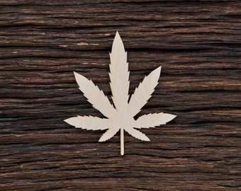 Wooden Hemp Leaf Shape For Crafts And Decoration - Laser Cut - Hemp - Pot Leaf - Hemp Leaf Necklace - Hemp Leaves