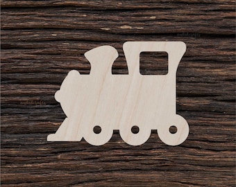 Holz-Eisenbahn-Form für Handwerk und Dekoration - Laser-Schnitt - Zug-Ausschnitt - Zugdekoration - Vintage Zug - Weihnachtszug