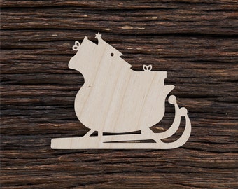 Houten Santa Slee Vorm Voor Ambachten En Decoratie - Laser Cut - Santa - Santas Slee - Slee - Santa Claus