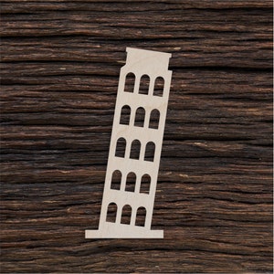 Wooden Pisa Tower Shape For Crafts And Decoration - Laser Cut - Leaning Tower - Leaning Tower Pisa - Tower - Pisa Italy