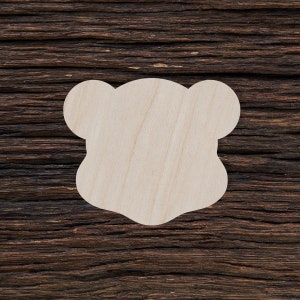 Wooden Teddy Bear Head for Crafts and Decorations - Teddy Bear Head - Teddy Head Decor - Bear Head Charm