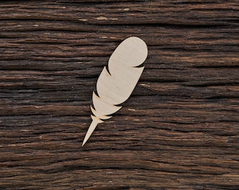 Wooden Feather Shape For Crafts And Decoration - Laser Cut - Feathers - Boho Feathers - Unfinished Feather - Craft Feathers