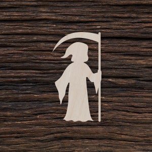 Wooden Grim Reaper for Crafts and Decorations - Grim Reaper Shape - Grim Reaper Magnet - Grim Reaper Necklace