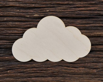 Nuage en bois pour l’artisanat - Découpe laser - Forme de nuage - Nuage vierge - Décor de nuage