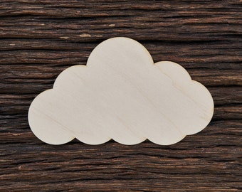 Nuvola di legno per l&#39;artigianato - Taglio laser - Forma di nuvola - Nuvola vuota - Cloud Decor
