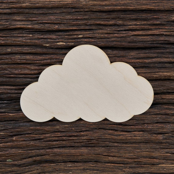 Cloud Tags Ornaments Laser Cut #1124 Silhouette Wooden Cutout Shape