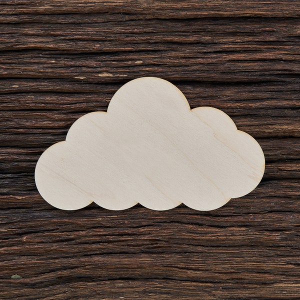 Nuage en bois pour l’artisanat - Découpe laser - Forme de nuage - Nuage vierge - Décor de nuage