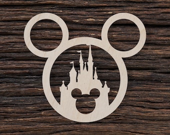 Holzburg Form für Handwerk Und Dekoration - Micky Kranz - Laser Cut - Micky Schloss - Maus Schloss - Prinzessin Schloss