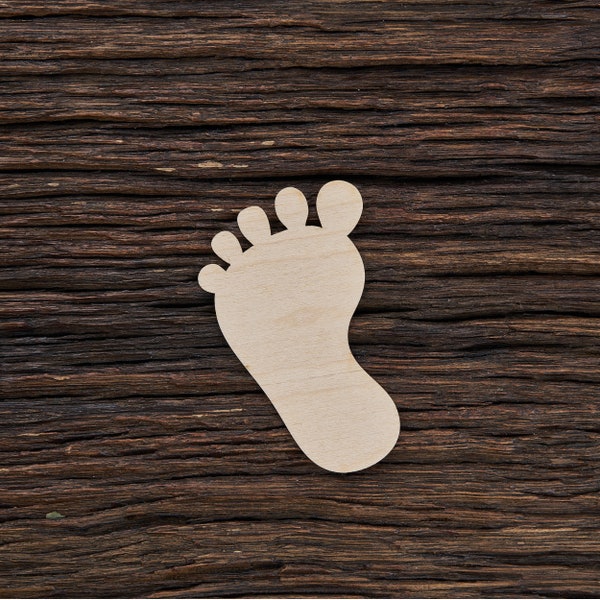 Piedini in legno a forma di piedini per artigianato e decorazione, tagliati al laser, baby shower, piedini per bambini, ciondoli per piedini per bambini, impronta del bambino