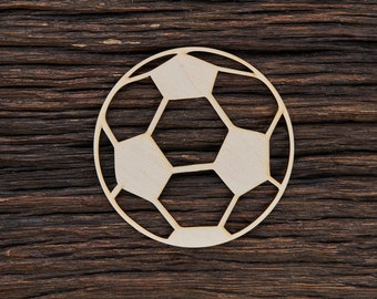 Forma de pelota de fútbol de madera para manualidades y decoración - Corte láser - Fútbol - Pelota - Fiesta de fútbol - Regalos de fútbol
