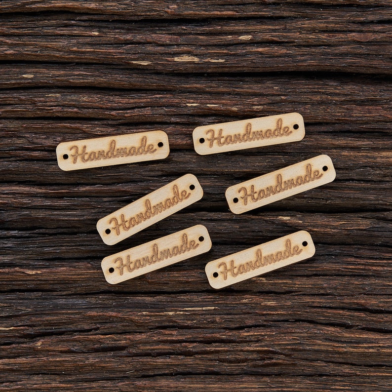 Laser Cut Sewing Labels Product Labels Wooden Tags for Clothing for Crafts Clothing Tags
