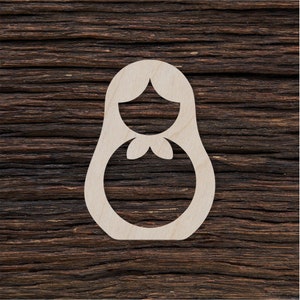 Wooden Babushka Doll Shape For Crafts And Decoration - Laser Cut - Matrioshka Doll - Matryoshka Doll - Matryoshka Animals