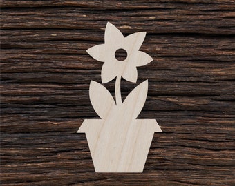 Wooden Flower for Crafts and Decorations - Blank Flower Shape - Flower Earrings - Flower Brooch
