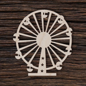 Noria de madera para artesanías y decoraciones - Espacios en blanco de madera - Espacios en blanco artesanales - Rueda de feria - Decoración de la noria - Noria grande