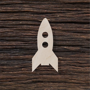 Wooden Rocket for Crafts and Decorations - Rocket Pin - Rocket Model - Rocket Pendant