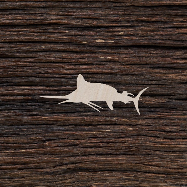Wooden Marlin for Crafts and Decorations - Marlin Shape - Marlin Earrings - Marlin Cut Out