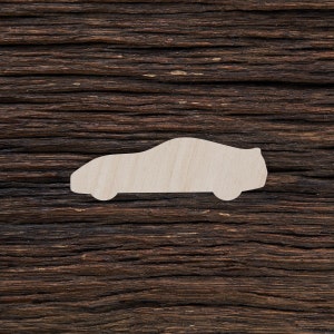 Wooden Sports Car for Crafts and Decorations - Sports Car Magnet - Sports Car Necklace - Sports Car Pendant