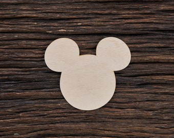 Forme d'oreilles de Mickey en bois pour l'artisanat et la décoration - Découpe au laser - Oreilles de Minnie - Oreilles de souris - Silhouette de Mickey