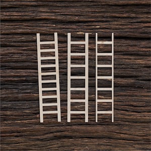 Échelle miniatiure en bois pour l’artisanat et la décoration - Coupe laser - Échelle miniature - Mini Ladder - Ladder Decoration - Échelle féerique