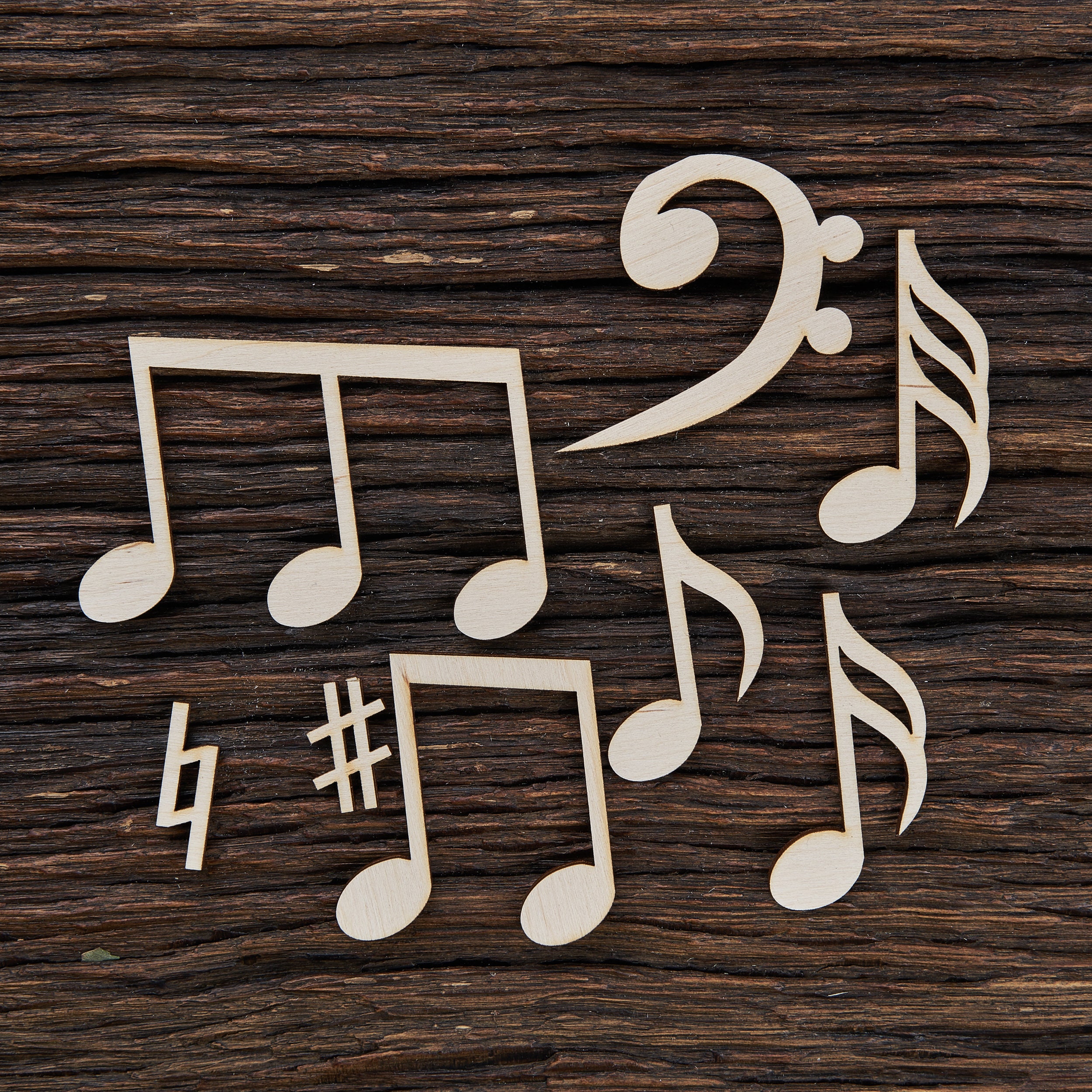 Wooden Music Notes for Crafts Laser Cut Home Decoration Etsy