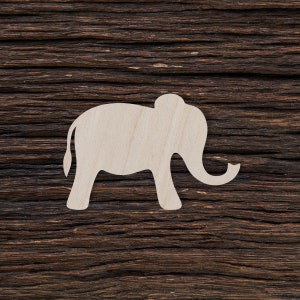 Wooden Simple Elephant for Crafts and Decorations - Simple Elephant - Elephant Charm - Elephant Blank