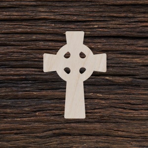 Wooden Celtic Cross for Crafts and Decorations - Celtic Necklace - Celtic Cross Pendant - Celtic Earrings