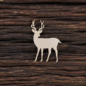 Forma di cervo in legno per artigianato - Taglio laser - Regalo per gli amanti dei cervi - Cervo bianco - Forma di cervo