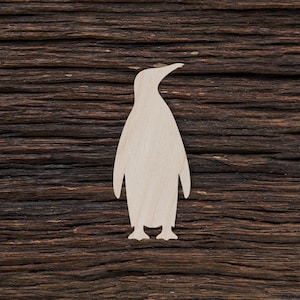 Wooden Emperor Penguin for Crafts and Decorations - Emperor Penguin - Penguin Charm - Penguin Blank