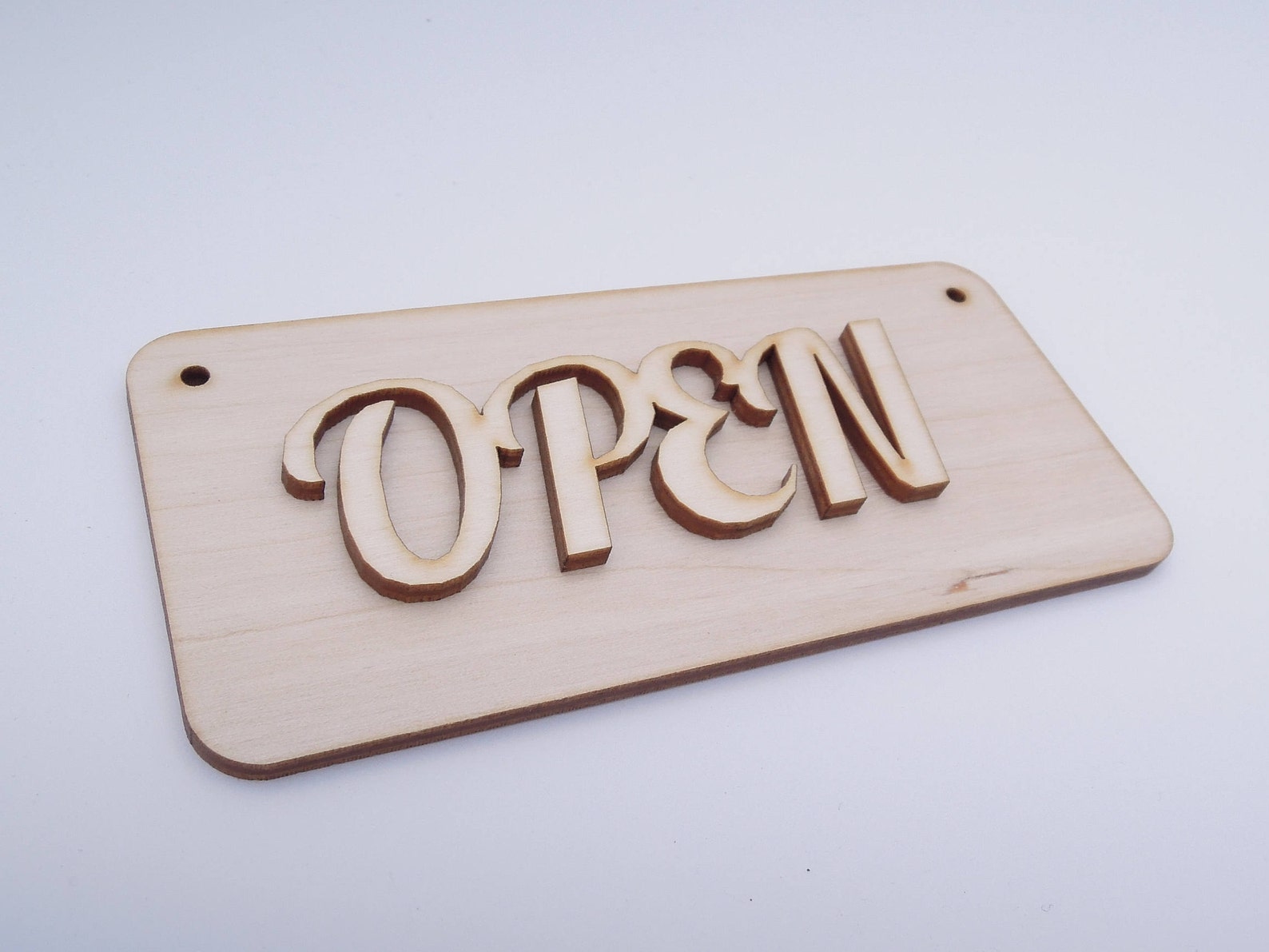 Wooden Open Closed Sign for Crafts - Laser Cut - Open Sign - Business ...