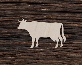 Wooden Cow for Crafts and Decorations - Cow Earrings - Cow Cut Out - Cow Pendant