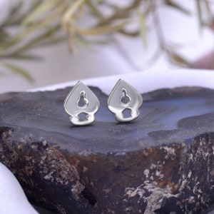 Padlock Heart Earrings in Sterling Silver, Heart Stud Earrings, Padlock Earrings, Dainty Earrings, Cartilage Earrings, Sterling Silver Studs